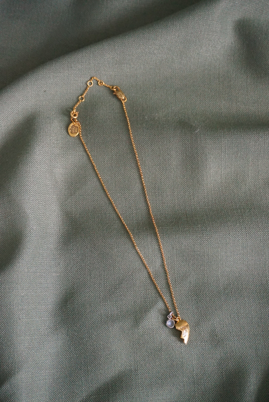 Juicy Couture Y2K Gold Half Heart Pendant Necklace
