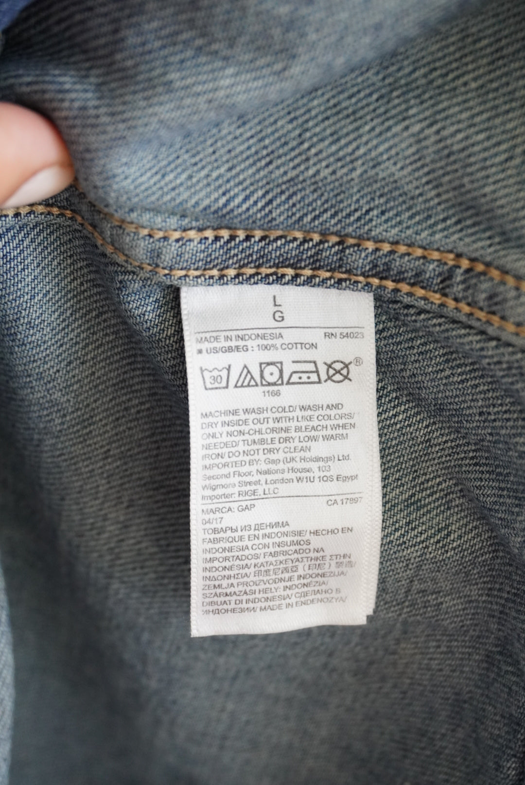 Gap Denim Blue Button Up Collared Dress / Longline Jacket- Size Large