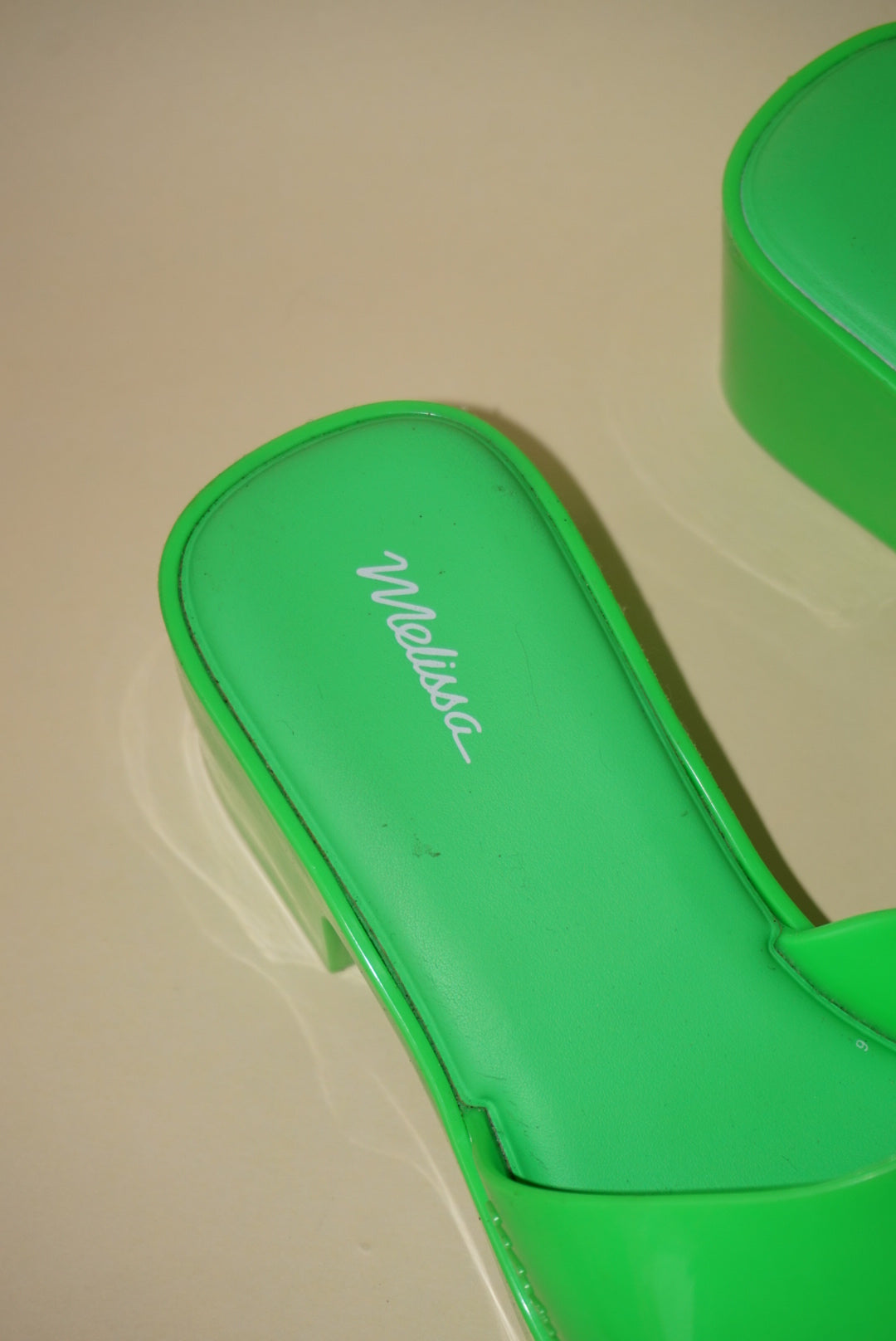 Melissa "Shape" Lime Green Y2K Style Mule - Size 7