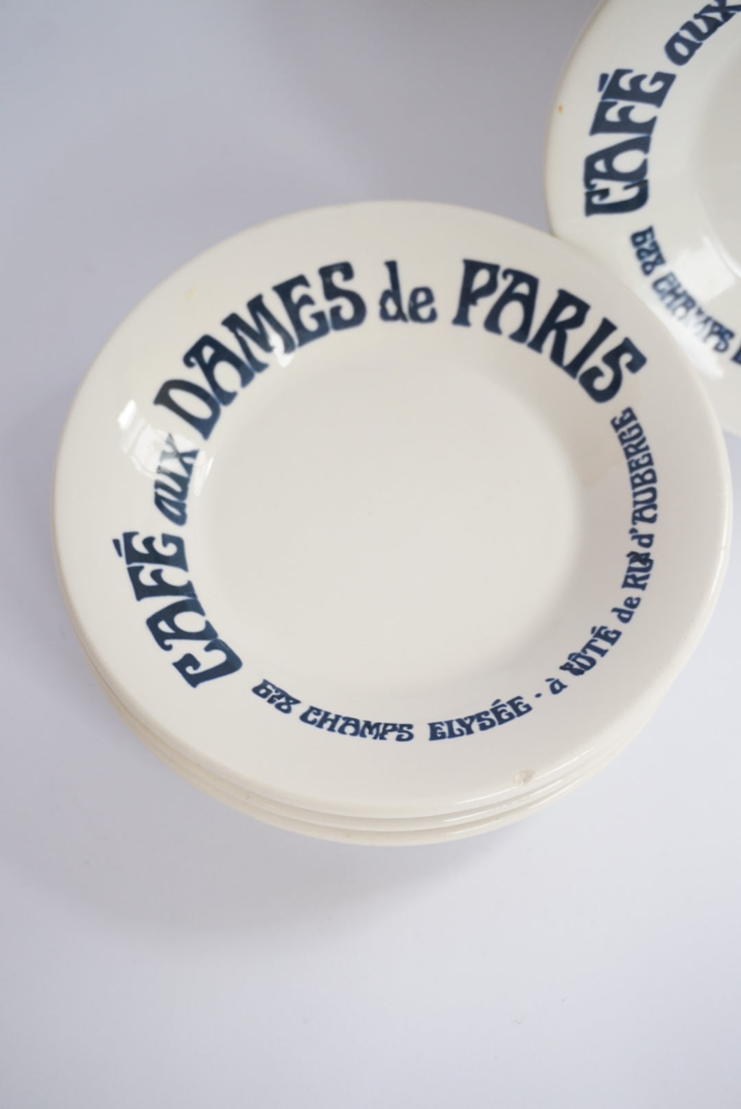 Vtg Howard Kaplan Sigma Cafe Aux Dames De Paris Small Saucer Dish - Set of 4