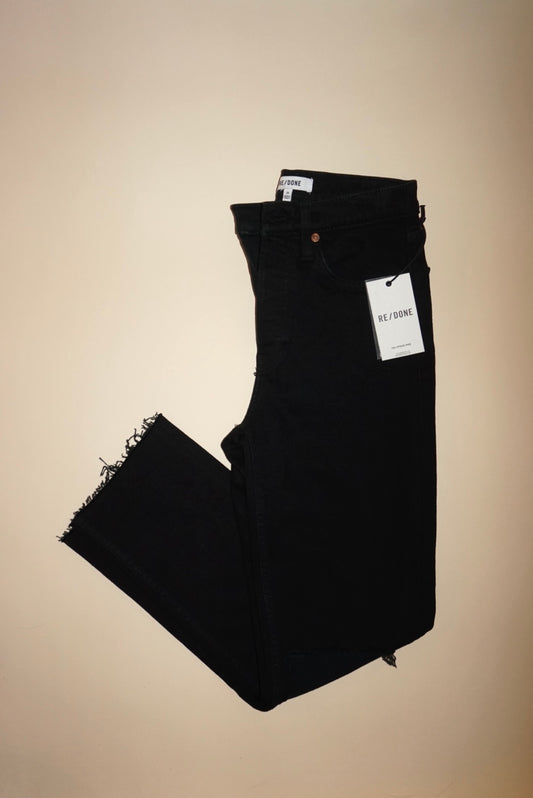 “Re/Done” Black Frayed Hem Jeans - Size 25