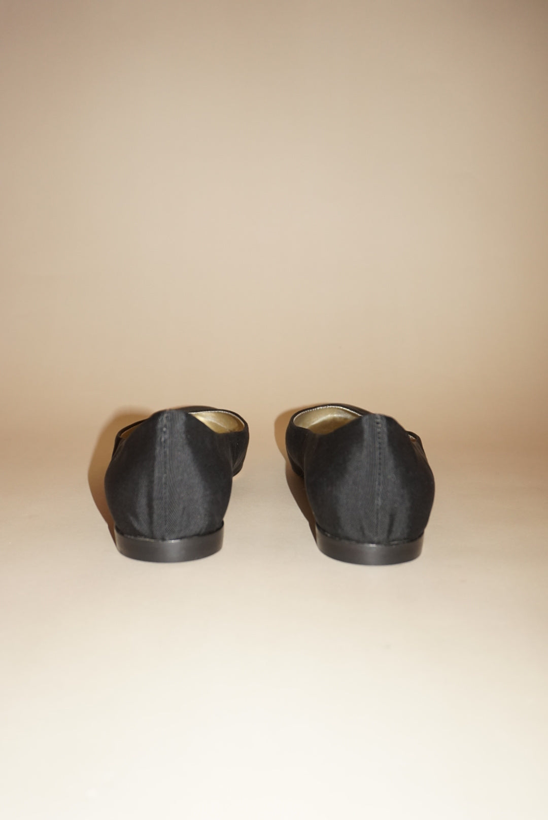 “Andrea Carrano” Grosgrain Black Ballet Flats - Size 39.5