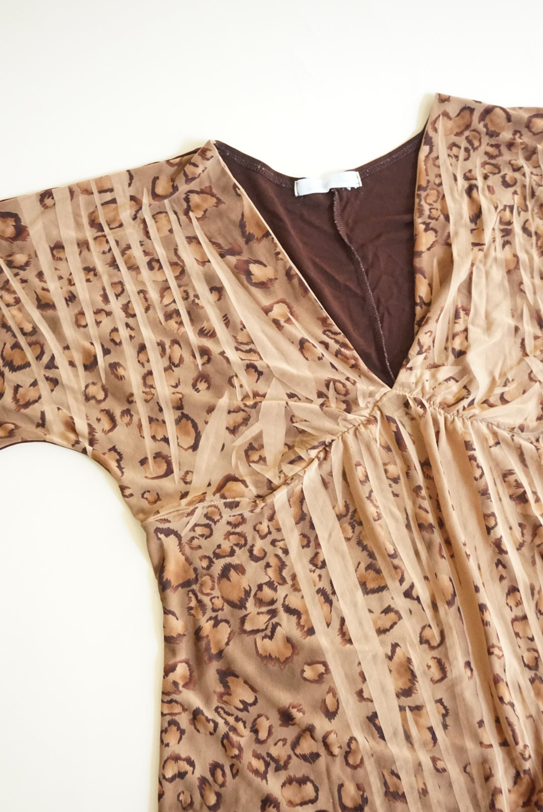 Charlotte Russe Vintage Y2K Leopard Brown Baby Doll Tunic - Size Medium