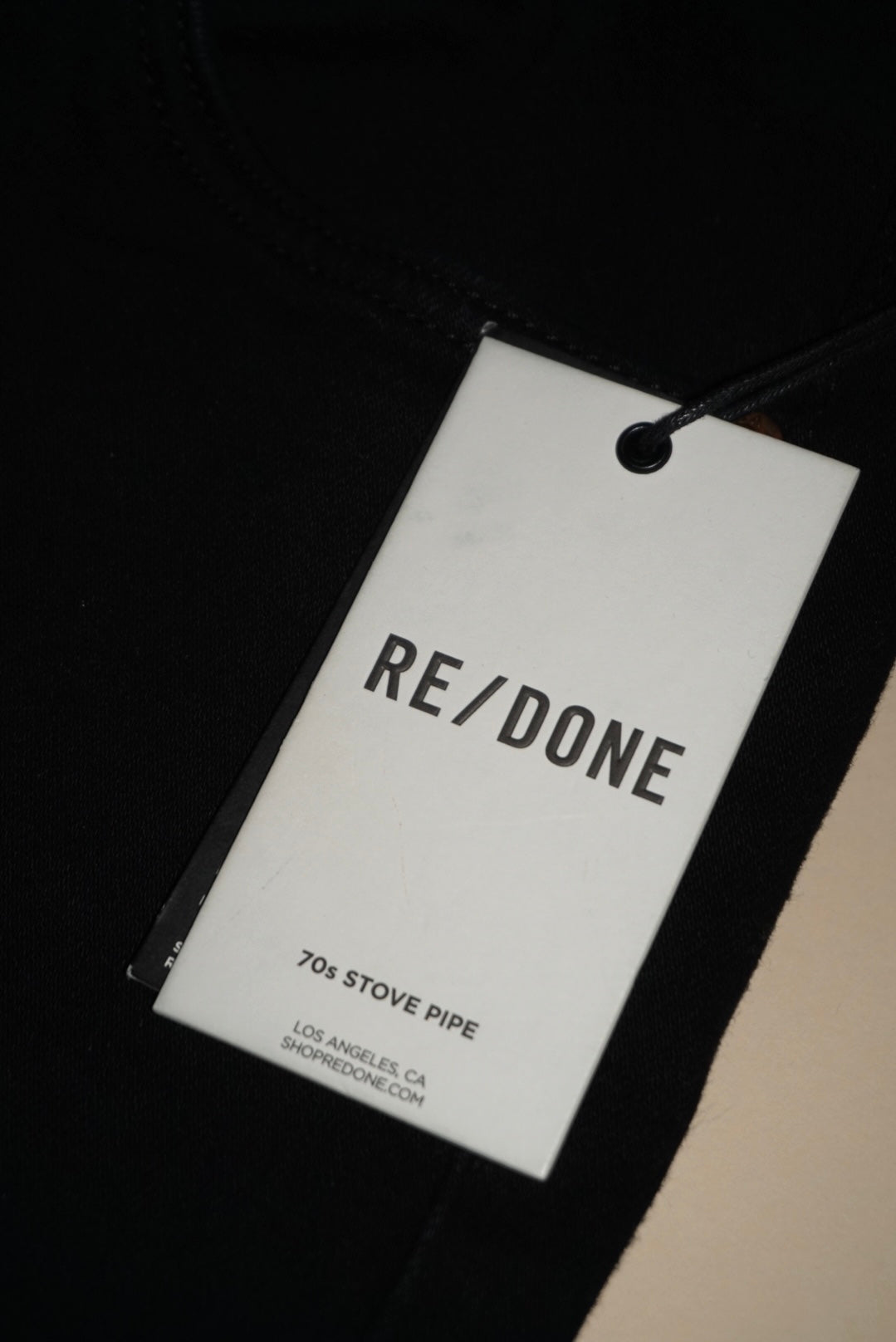“Re/Done” Black Frayed Hem Jeans - Size 25