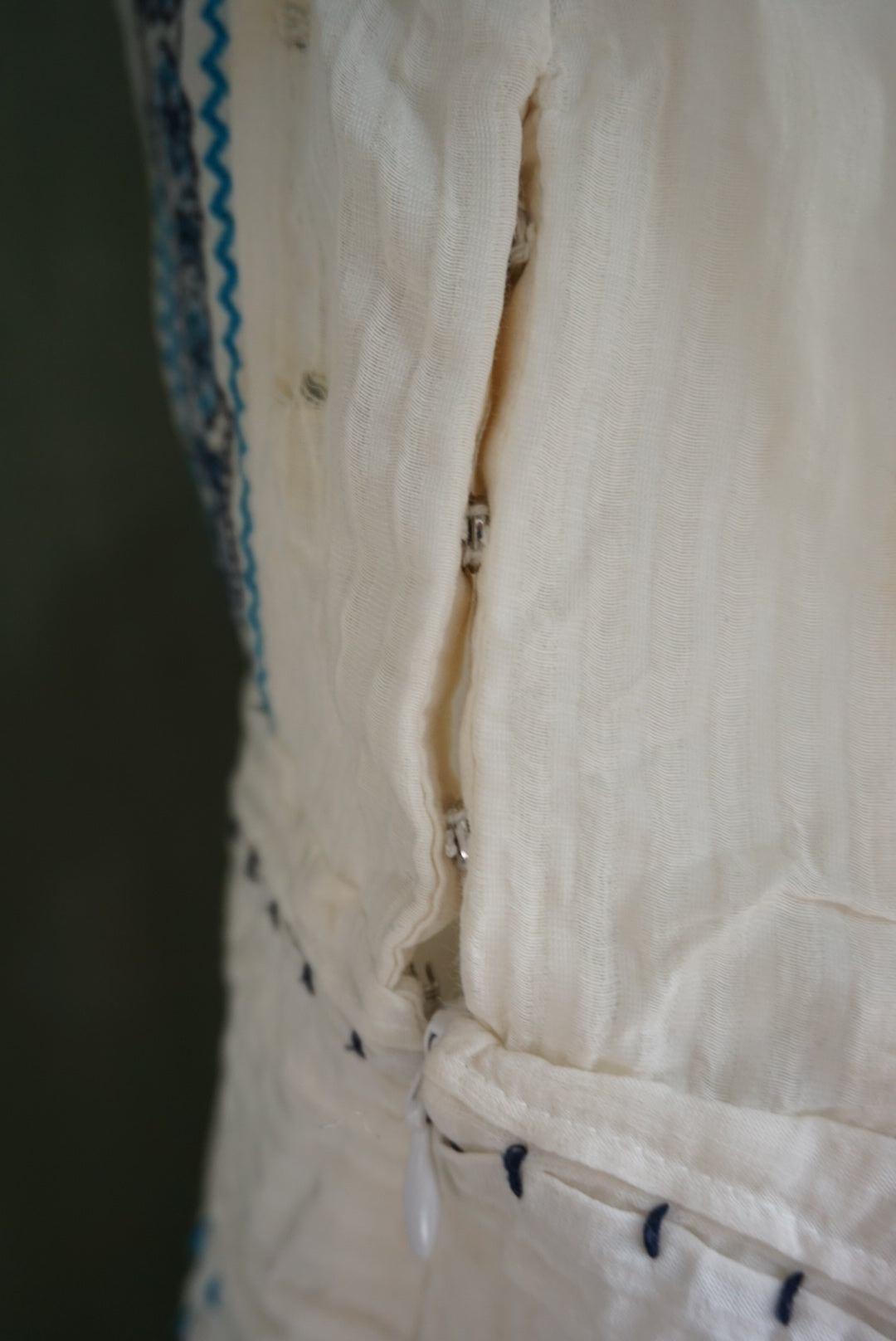 Veronica Beard Embroidered Blue Gauze Sheer Shirt Dress - Size 10
