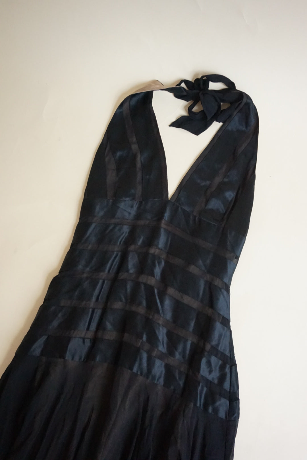 BCBG MAXAZRIA Vintage Black Halter Silk NWT Whimsy Gown - Size 2