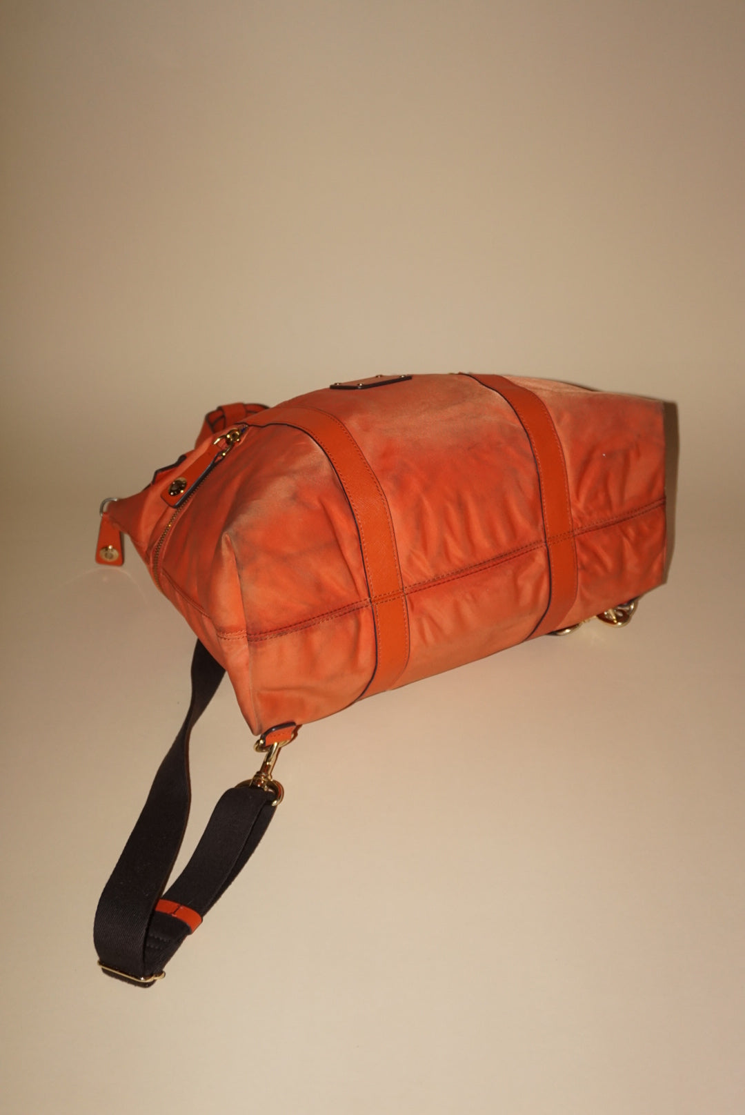 Henri Bendel Nylon Jetsetter Convertible Orange Backpack