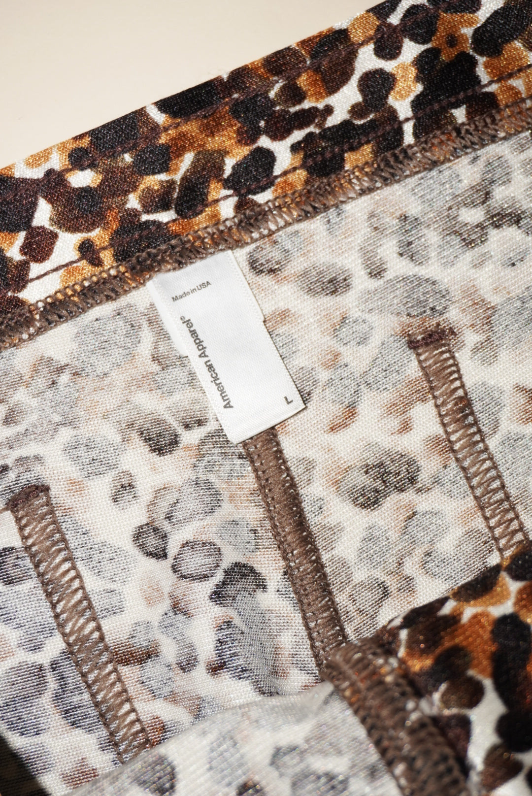 American Apparel Watercolor Leopard Print Disco High Waisted Pants - Size Large