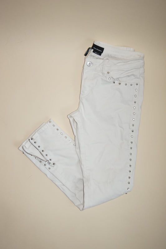 “The Kooples” Short Fit Studded White Jeans - Size 27