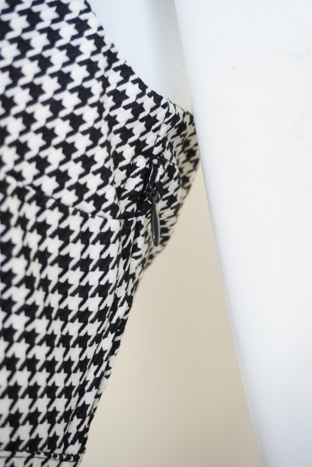 H&M Houndstooth Black/White Mini Square Neck Dress - Size Medium