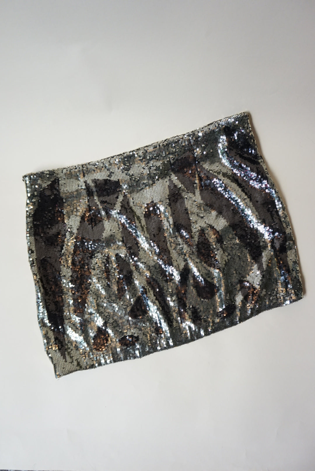"Haute Hippie" Sequin Animal Print Mini Skirt - Size Small