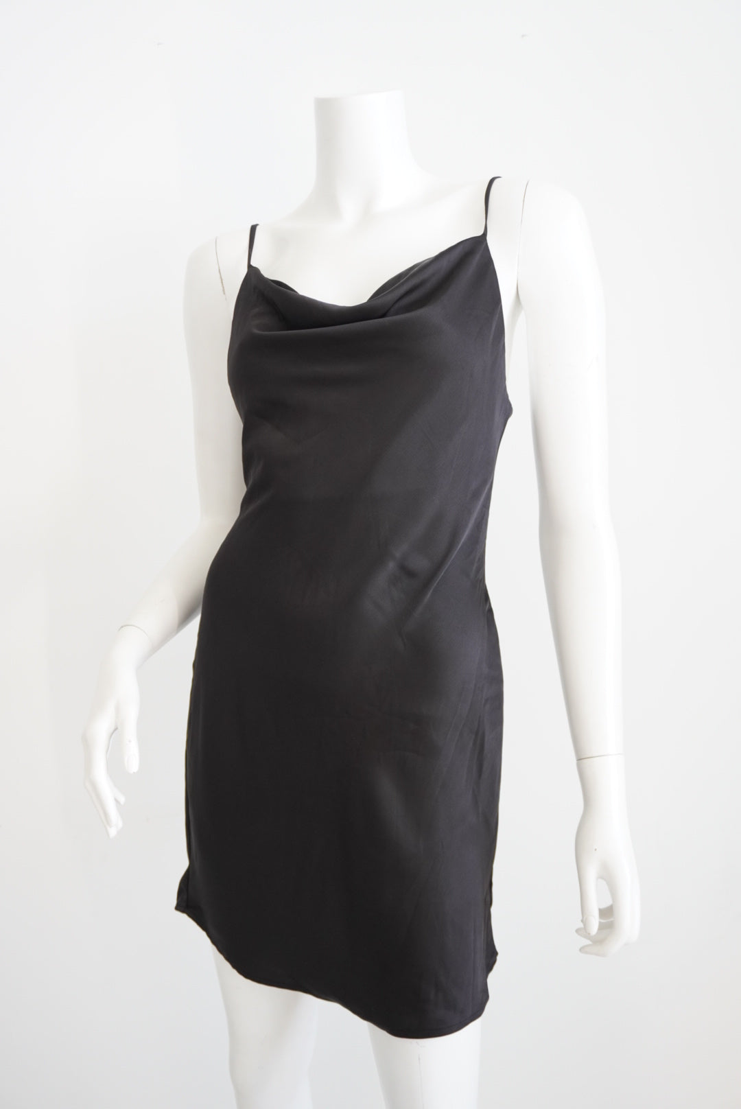 Urbanoutfitters Black Cowl Neck Mini Black Slip Dress NWT - Size Small P