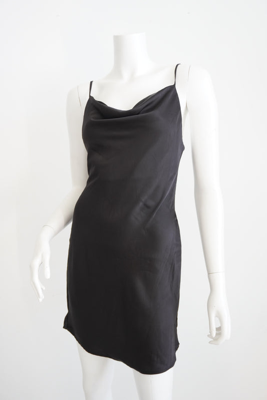 Urbanoutfitters Black Cowl Neck Mini Black Slip Dress NWT - Size Small P