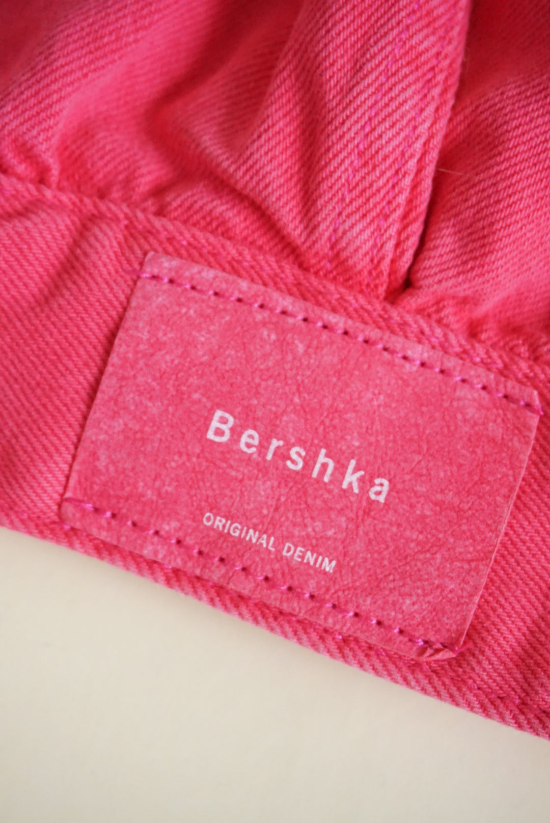 Berksha Pink Oversized Style Pink Jean Denim Jacket - Size Small