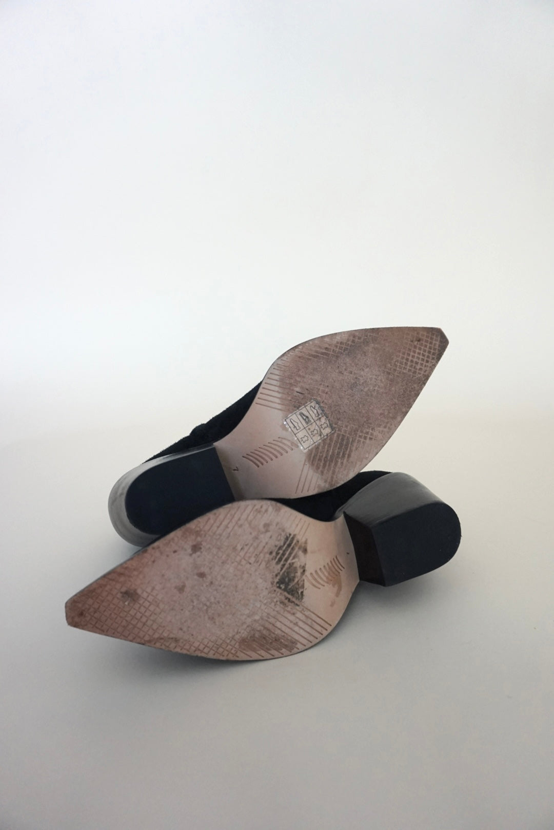 “Paige” “Laney” Black Suede Western Booties - Size  7