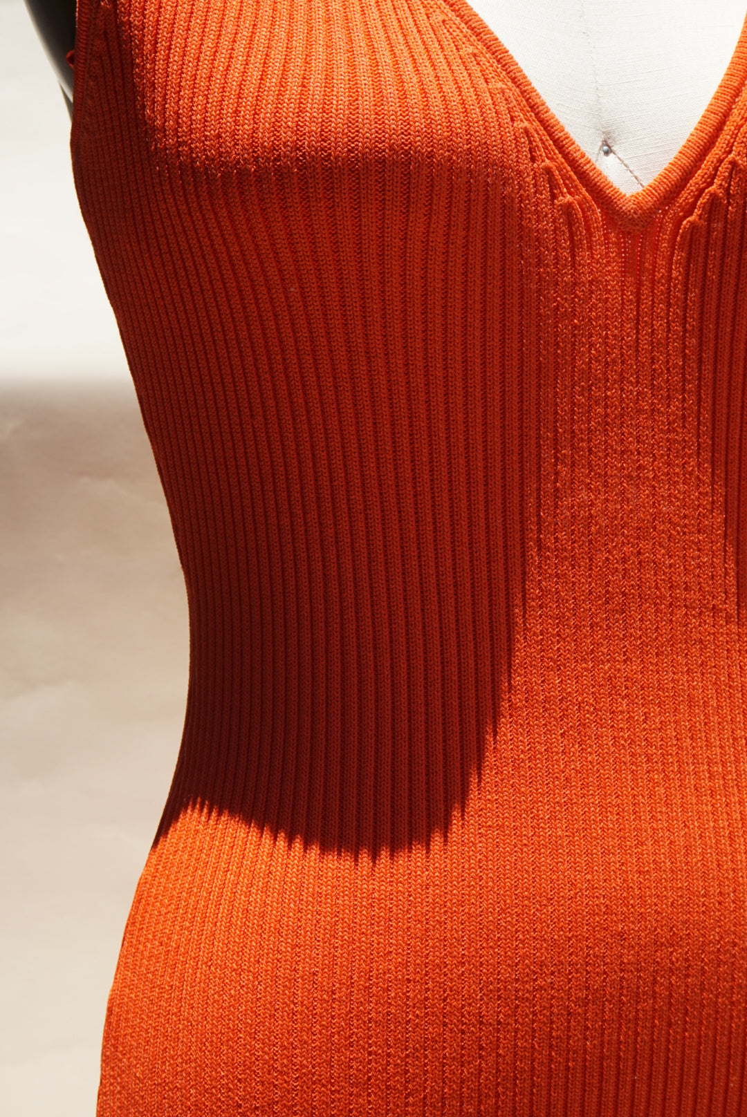 "Michael Kors" Orange Ribbed Cross Back Strap Dress - Size Small