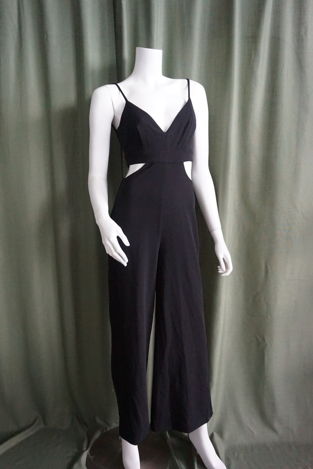 Aqua Black Cutout Black Jumpsuit - Size XS