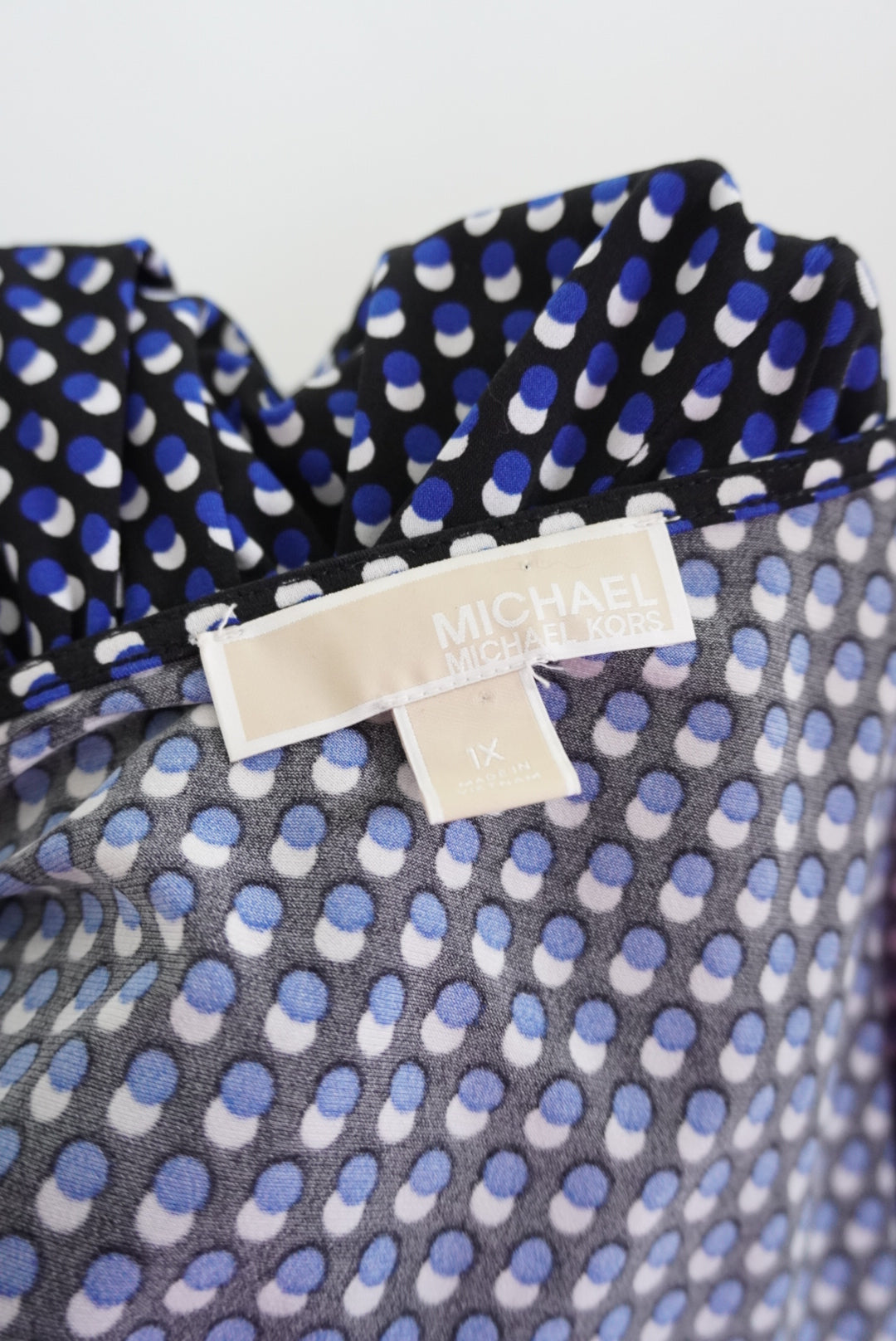 Michael Kors Geometric Royal Blue Print Mini Wrap Dress - Size 1X