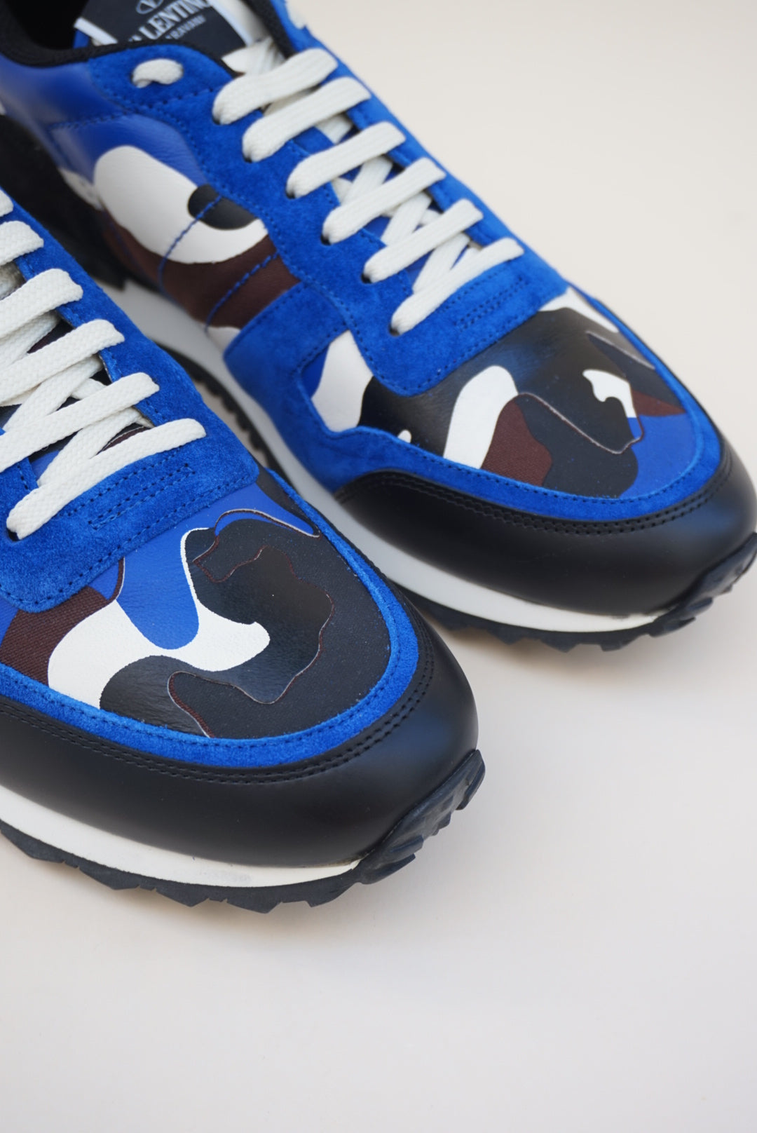 “Valentino Garavani” Blue Rockrunner Camouflage Print Sneakers NWT W/BOX - Size 45