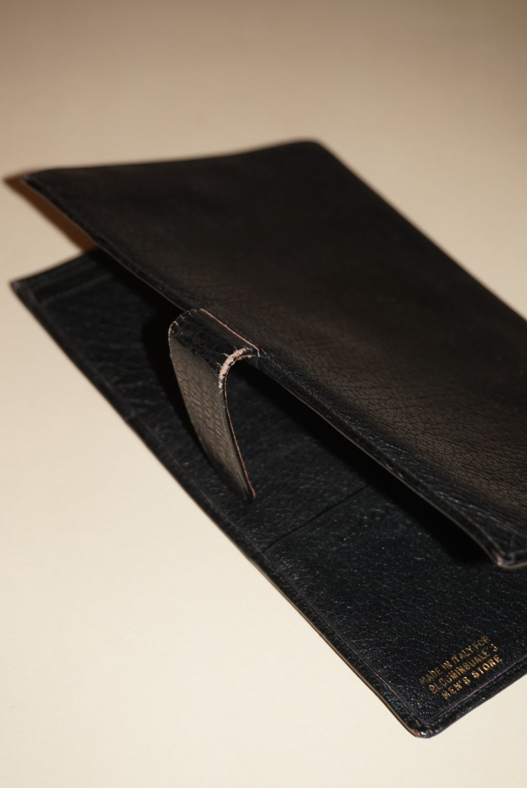 Vintage Bloomingdales Black Leather Passport Cover