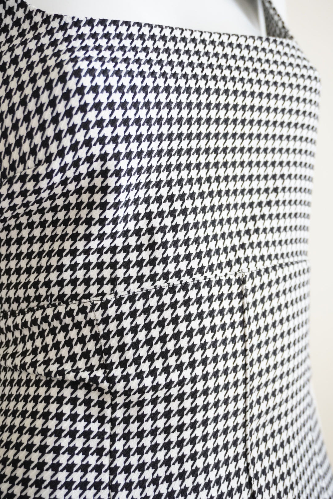 H&M Houndstooth Black/White Mini Square Neck Dress - Size Medium