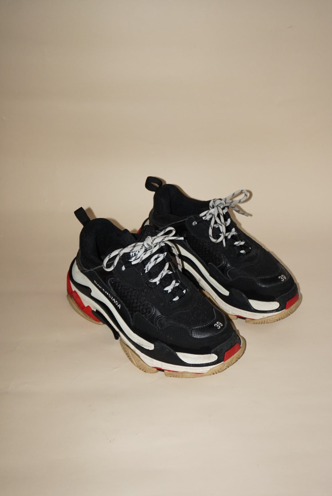 "Balenciaga" Triple S Mesh/ Leather Trainers - Size EU 39