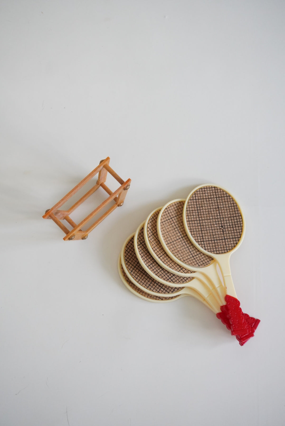 Vintage Tennis Racquets Plastic Coasters - Size of 6