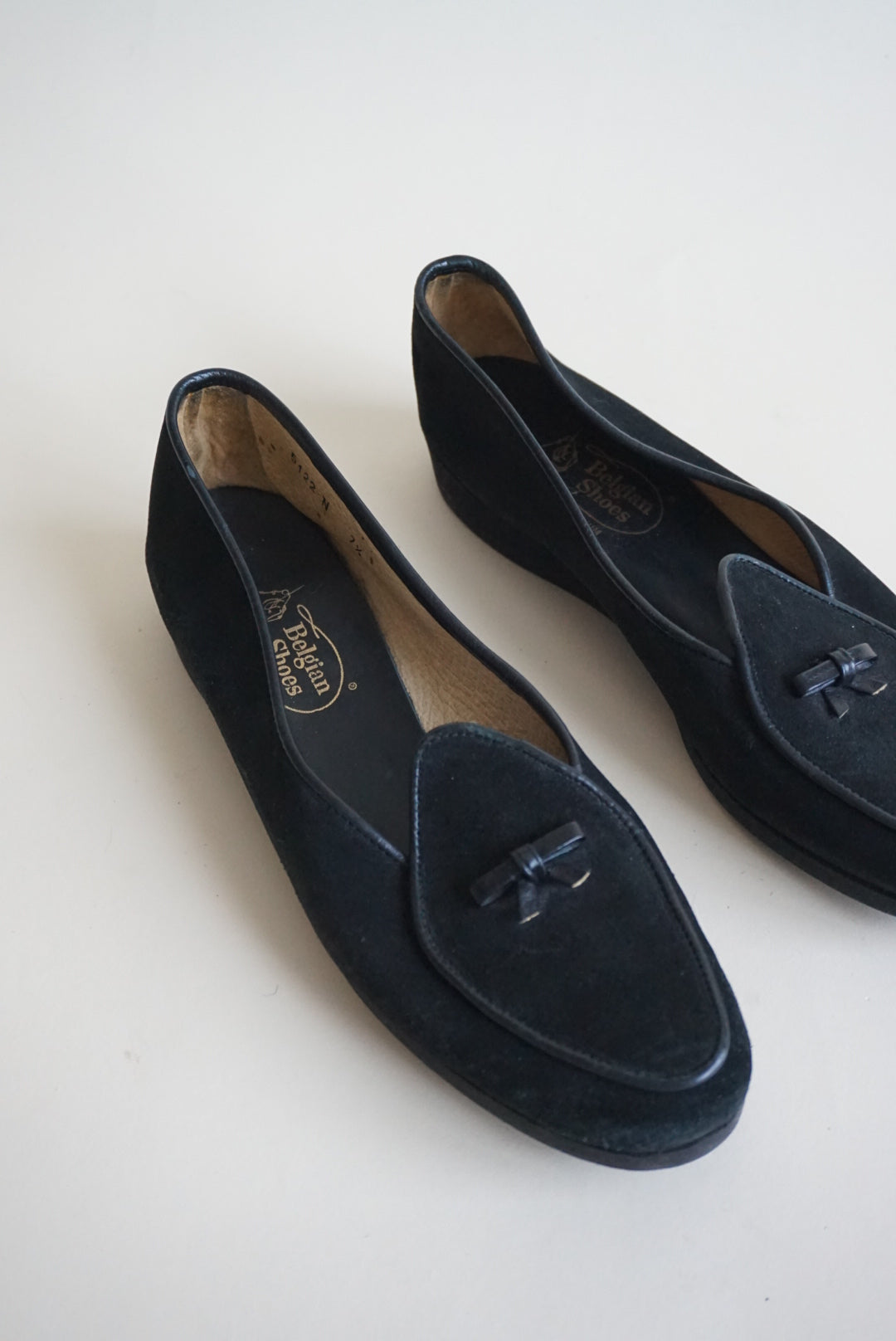"Belgian Shoes" Suede Black Loafers - Size 7.5