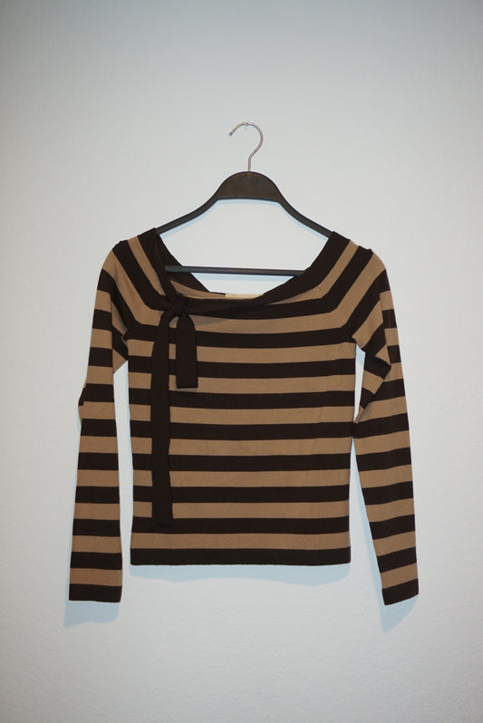 “Michael Kors” Striped Knit Bow Y2K Top - Size XS