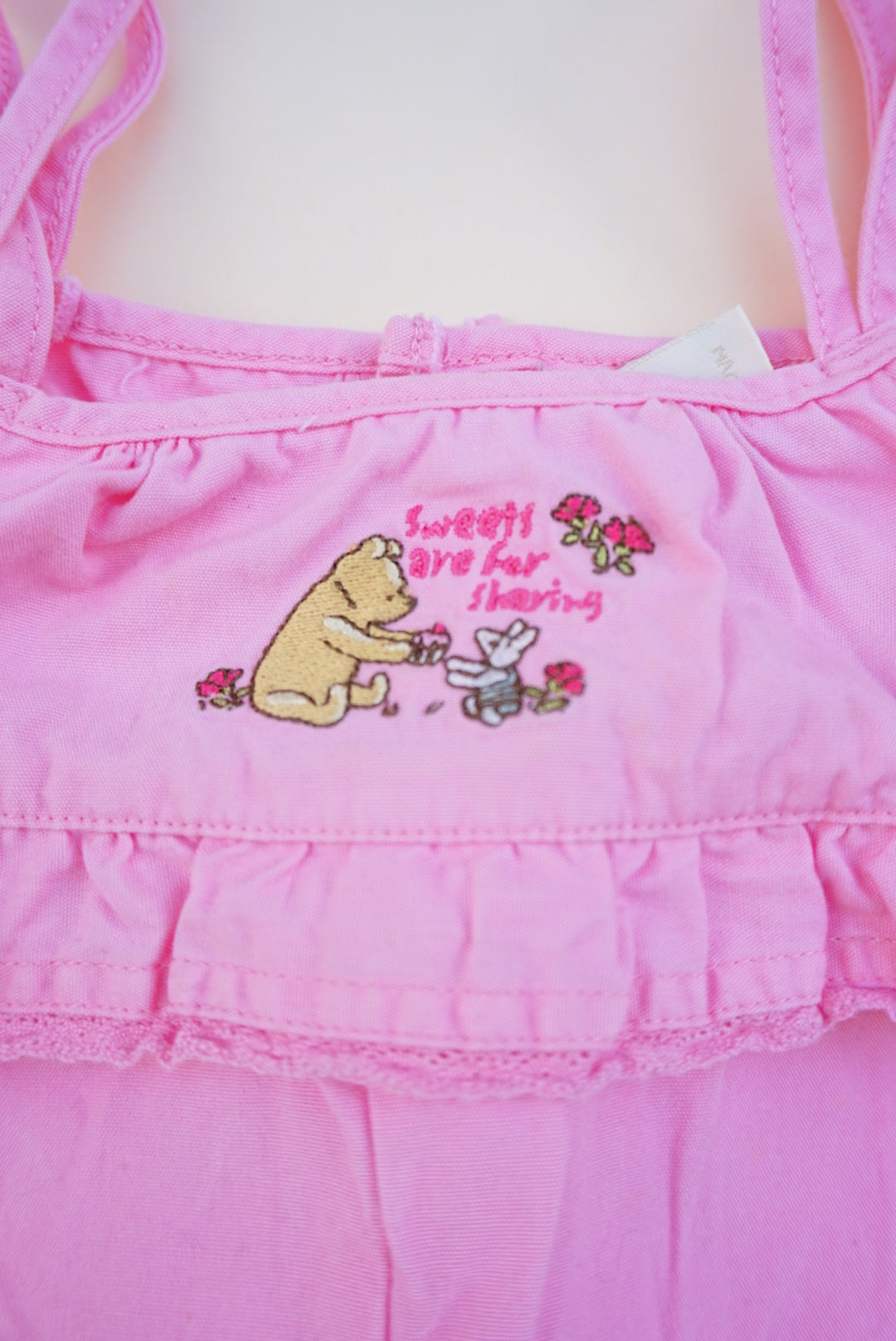 Vintage "Classic Pooh" Winnie The Pooh Pink Romper Y2K Jumper - Size 3 Months