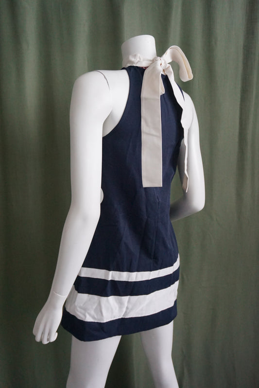 Staud Neck-tie “Finn” Colorblock Halter Mini Shift Dress NWT - XS