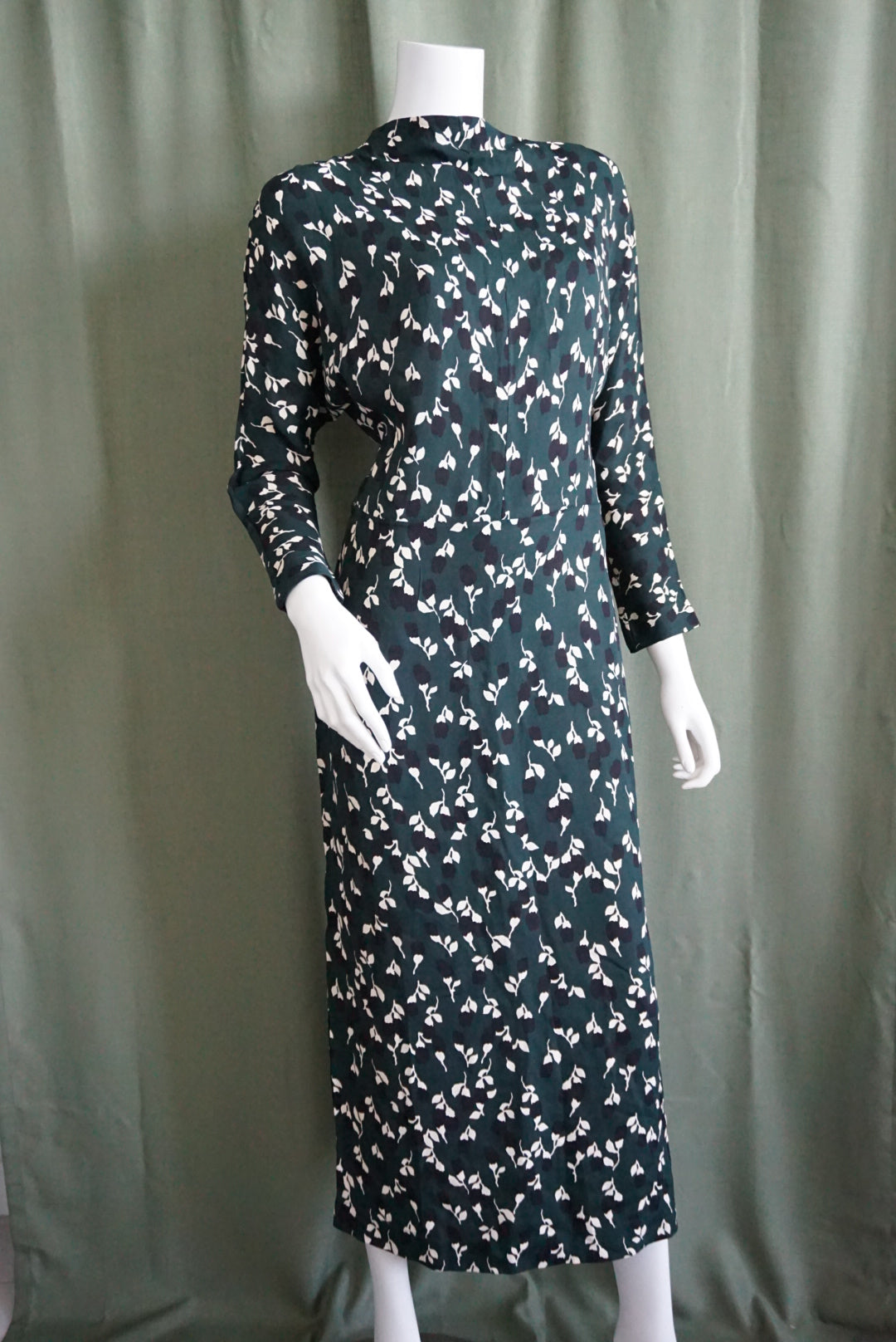 Marni Mock Neck Green Abstract Floral Maxi Dress - Size 42