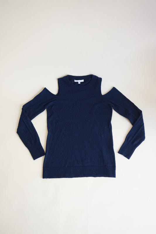 The Cashmere Project Navy Blue Shoulder Cut Out Sweater - Size Small