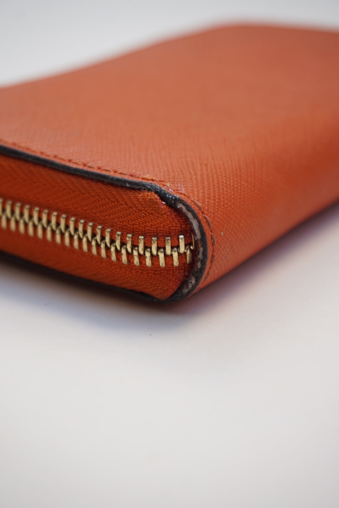 Michael Kors Orange Zip Wristlet Saffiano Leather Wallet