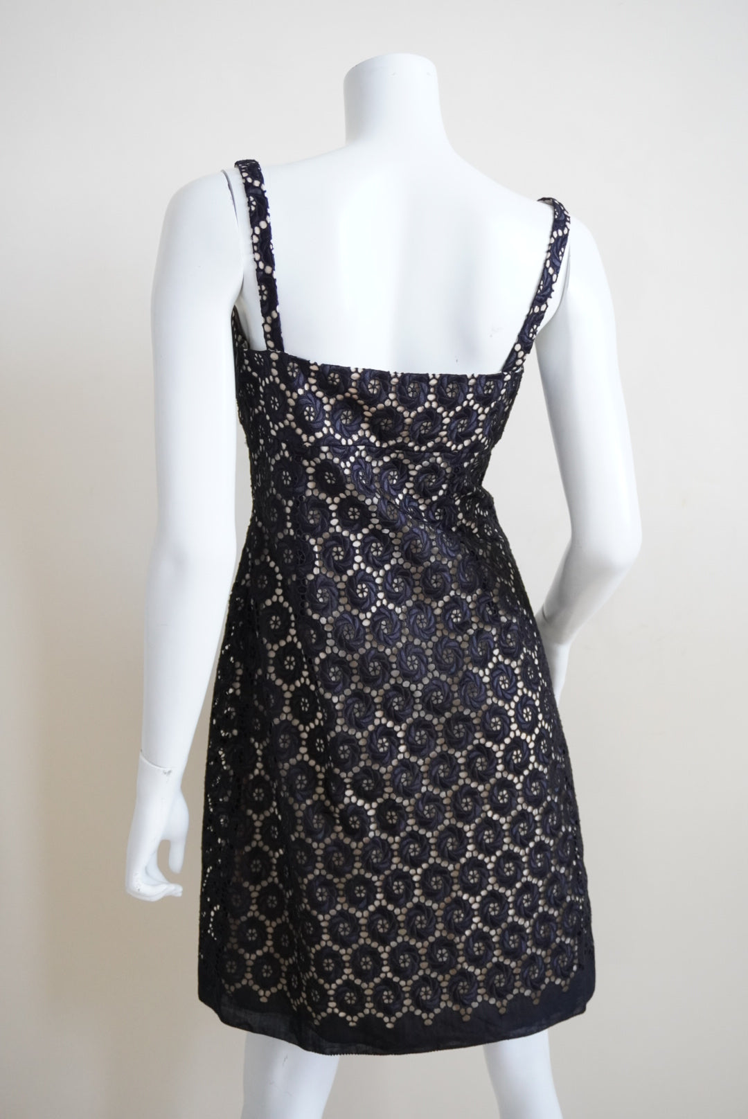 Elie Tahari Black Eyelet Lace Mini Cocktail Dress - Size 6