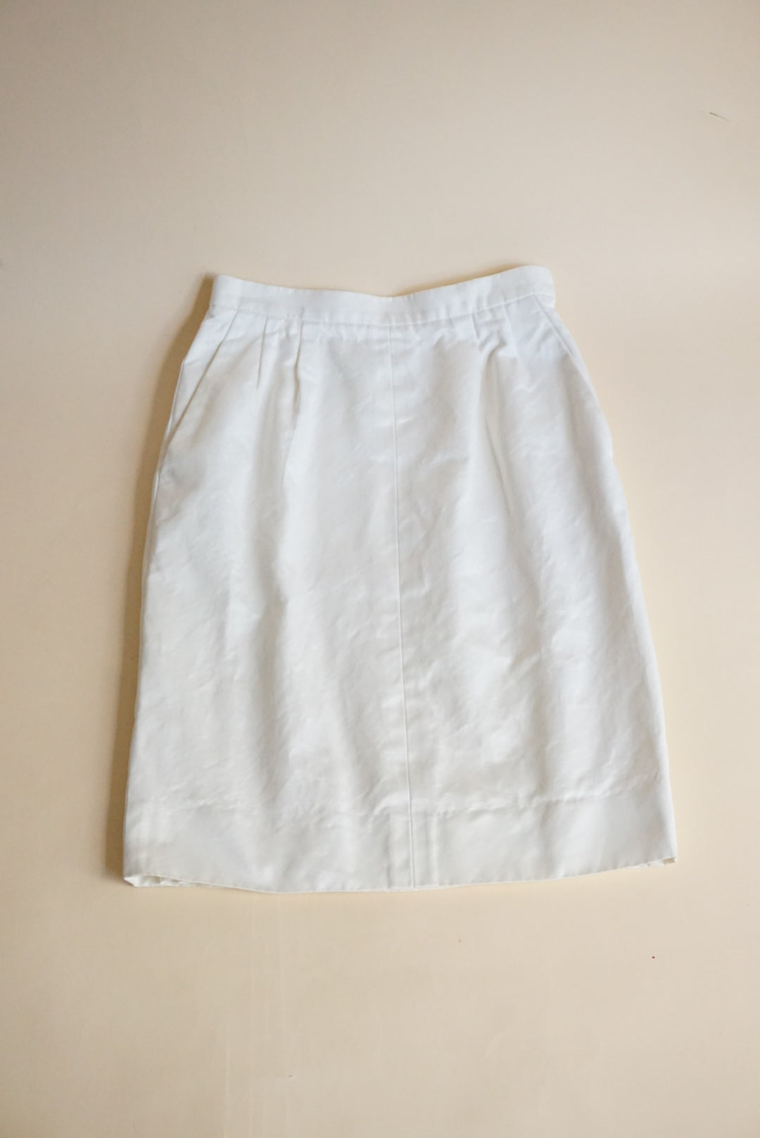 Vintage Yves Saint Laurent Rive Gauche White Pencil Pocket Skirt - Size 38