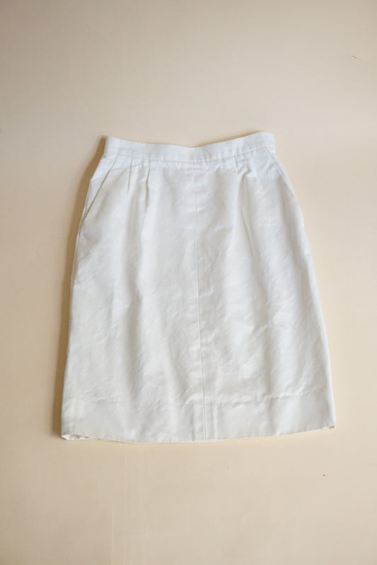 Vintage Yves Saint Laurent Rive Gauche White Pencil Pocket Skirt - Size 38