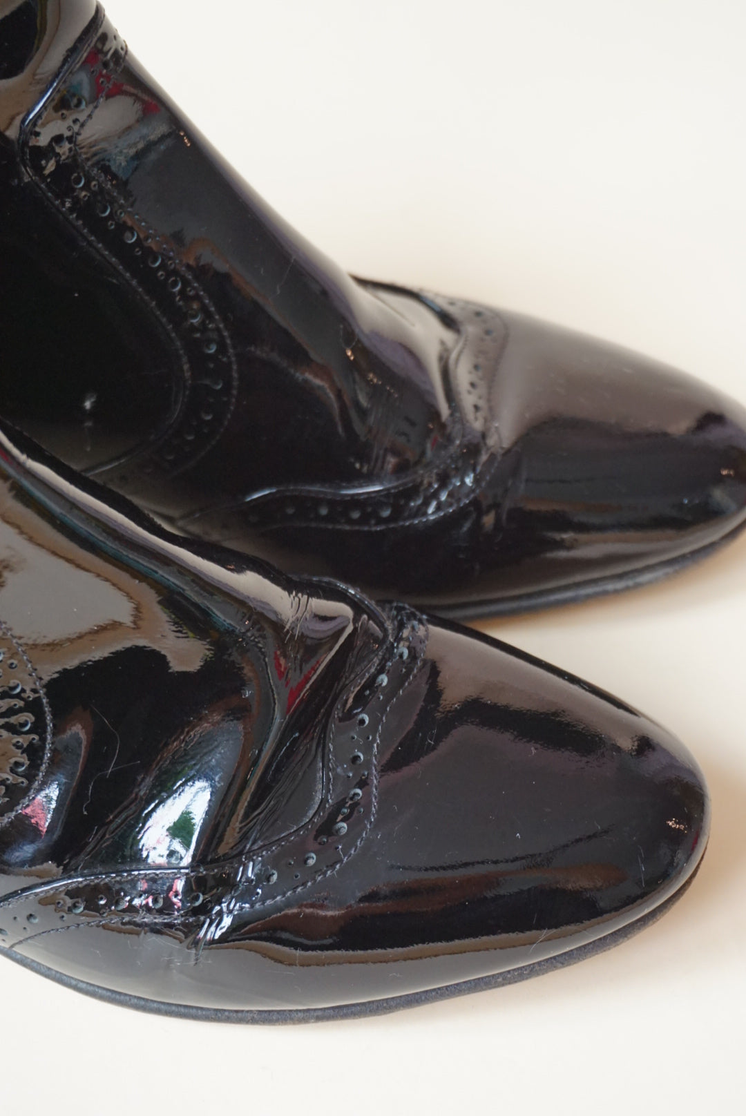 Tabitha Simmons Western Laser Cut Black Patent Leather Booties - Size 39
