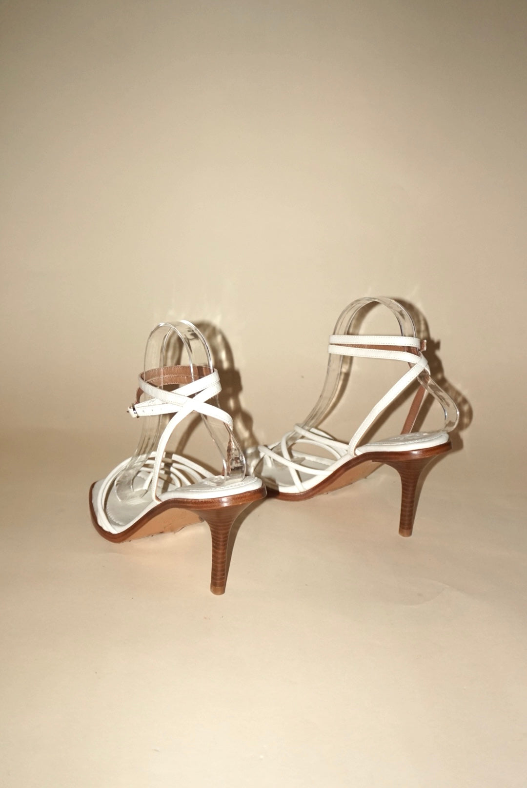 “Ba&sh” White “Cammelie” 100mm Sandal Heel NWOT - Size 39