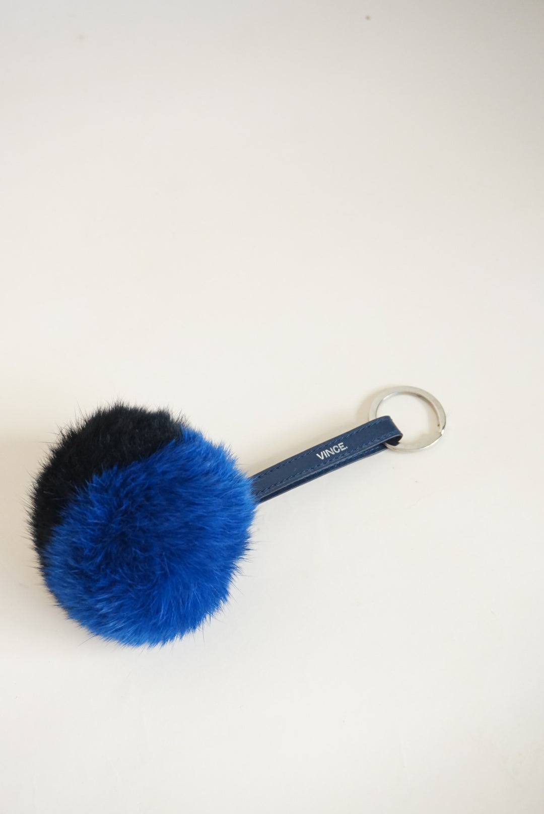 Vince Rabbit Black/ Blue Pom Pom Keychain NWOT