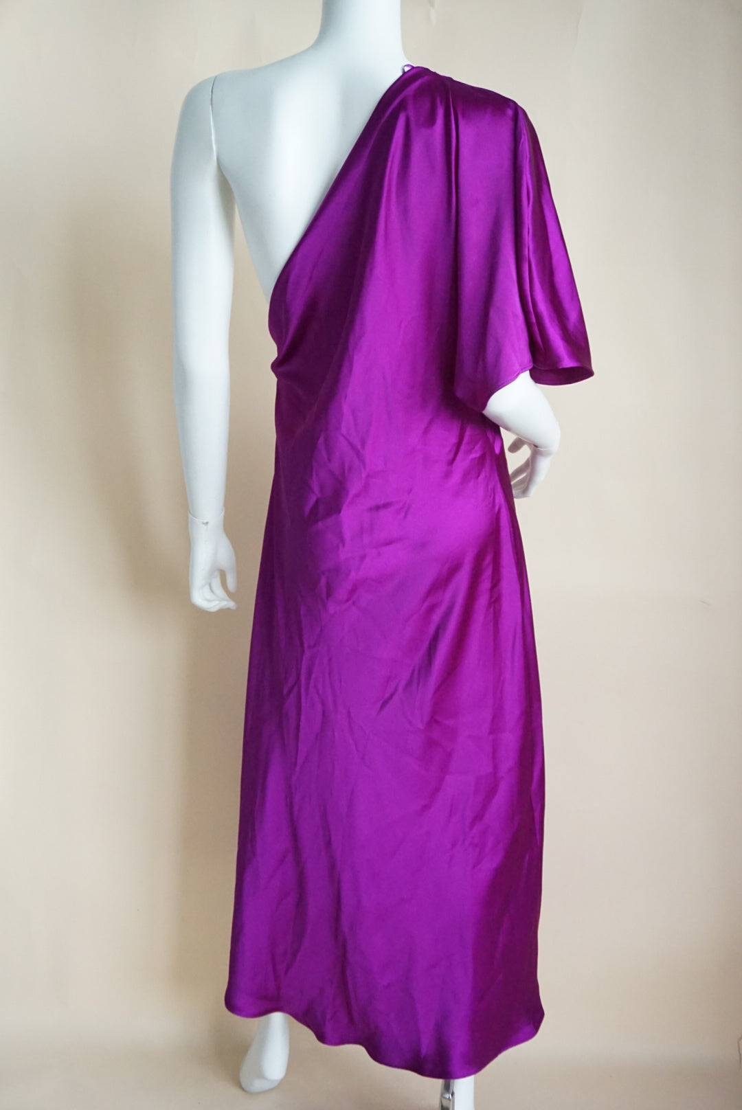 Zara Purple Satin One Shoulder Aysmmetric Midi Dress NWT - Size XL
