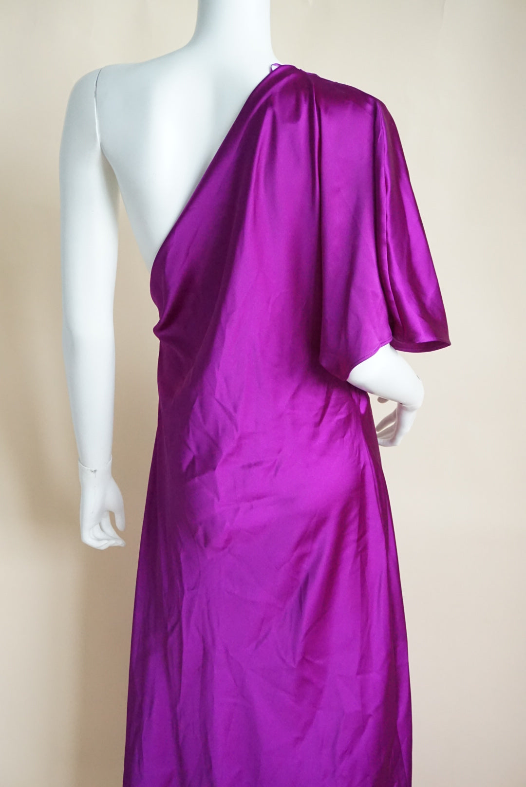 Zara Purple Satin One Shoulder Aysmmetric Midi Dress NWT - Size XL