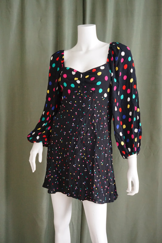Rixo x Target Multicolored Polka Dot Sweetheart Mini Dress - Size 8