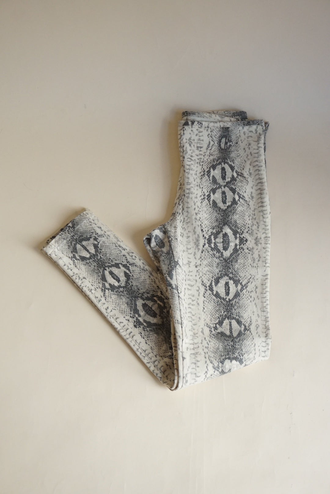 Snake Print Stretch Pants - Size Small