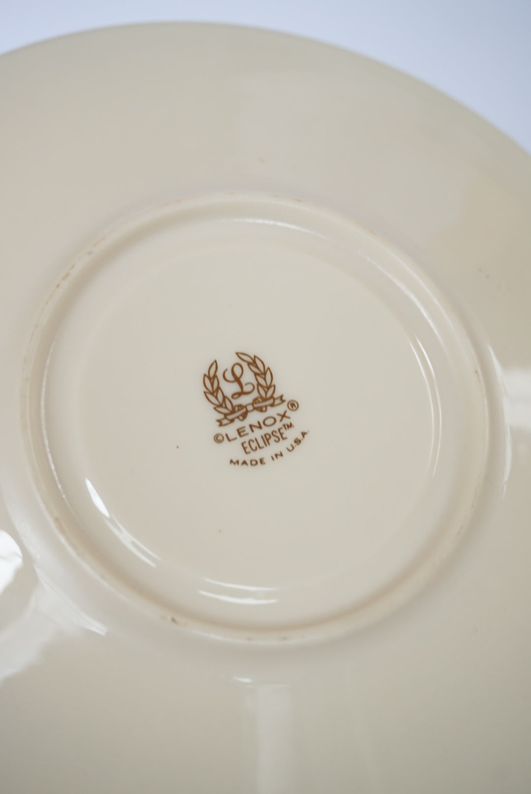 LENOX VTG RARE Discontinued ECLIPSE Gold / Black Trim Creme China Set - 45pcs