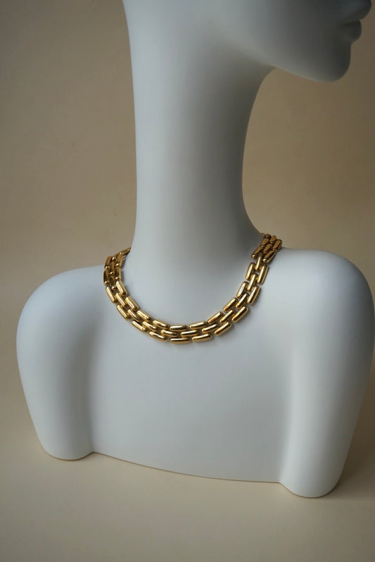 Vintage Gold Plated Link Necklace