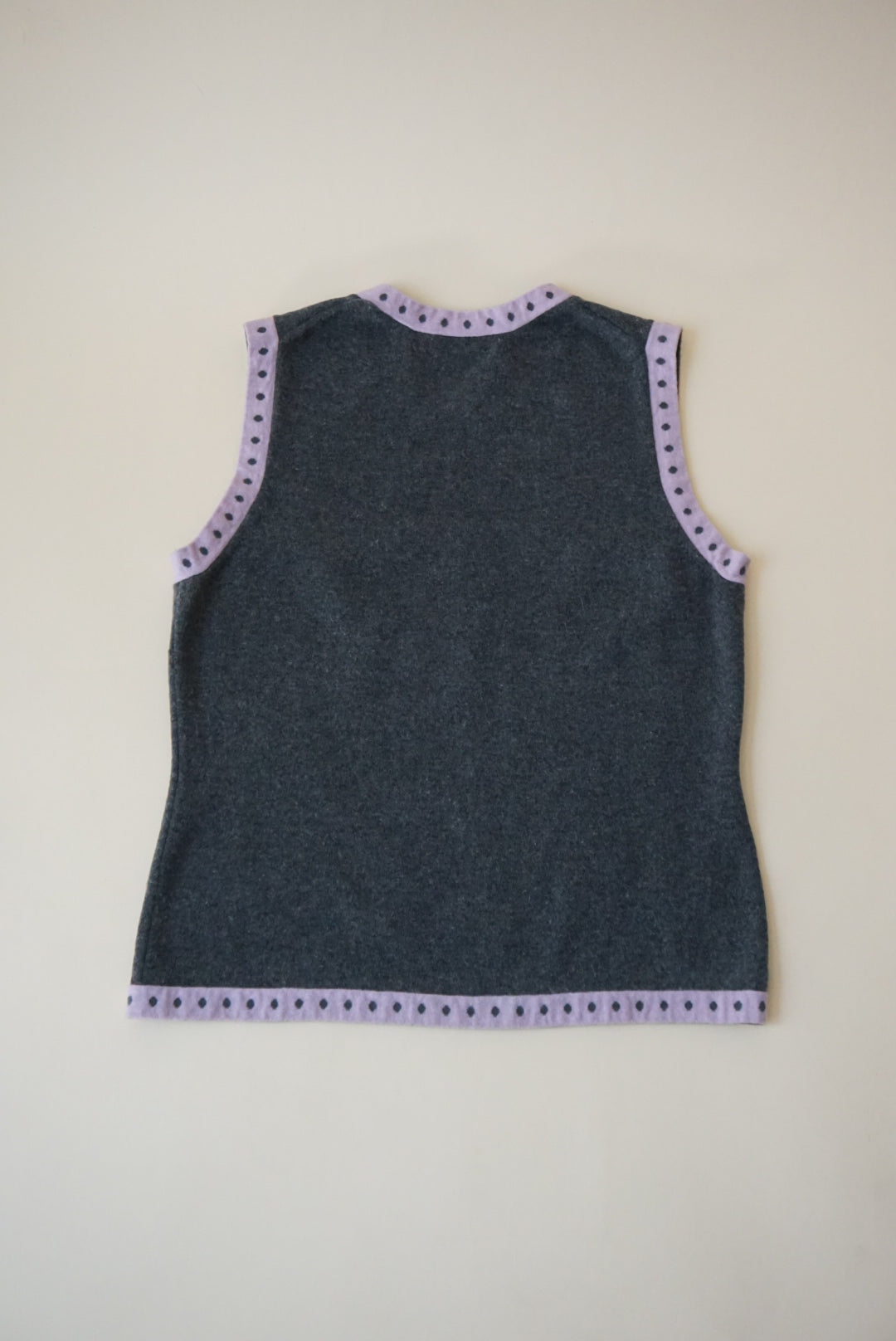 Neiman Marcus Cashmere Grey/Pink Vest Jumper