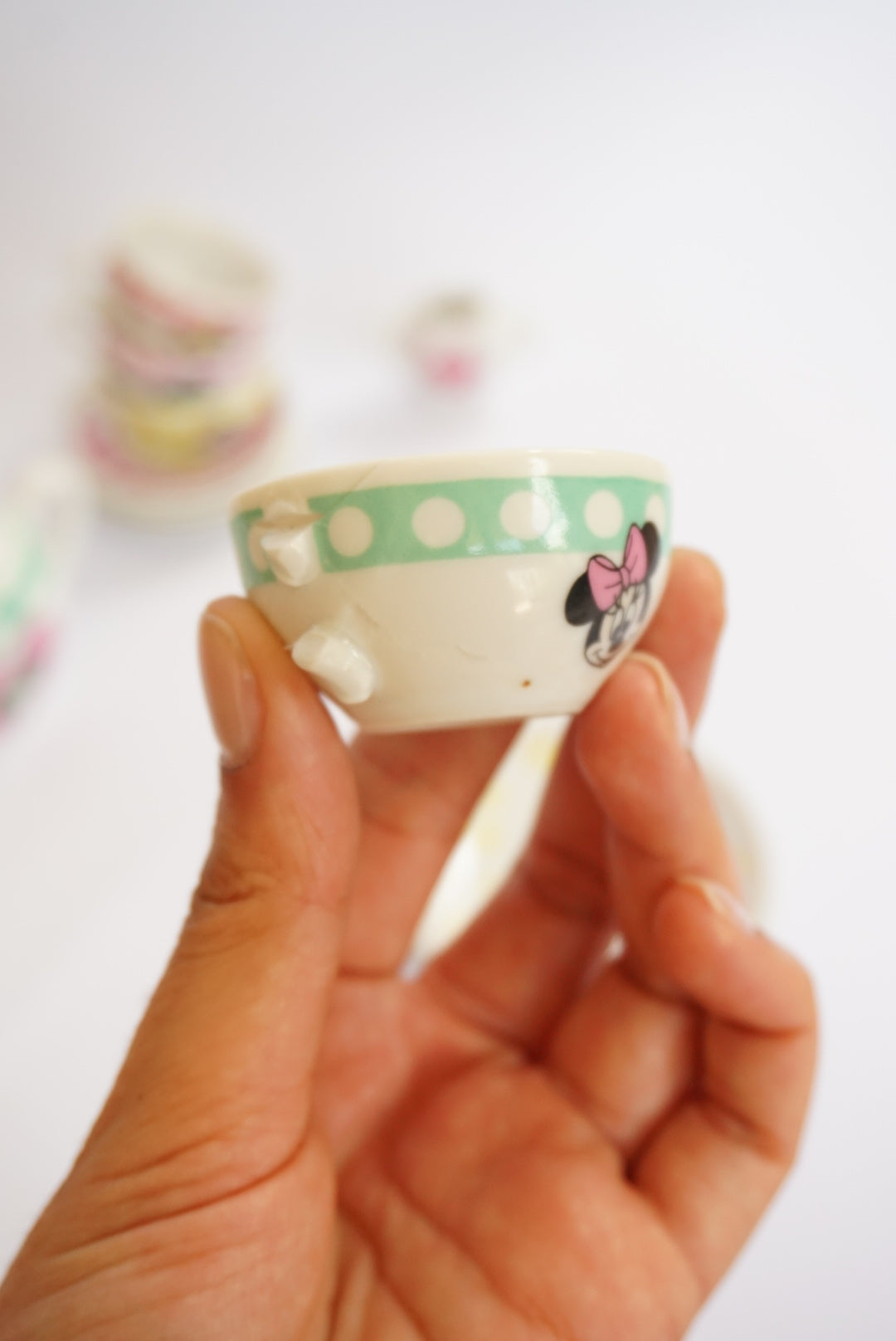 Vintage Disney "Minnie N Me" Child's Mini China Tea Ceramic Set Made in Japan 14pcs