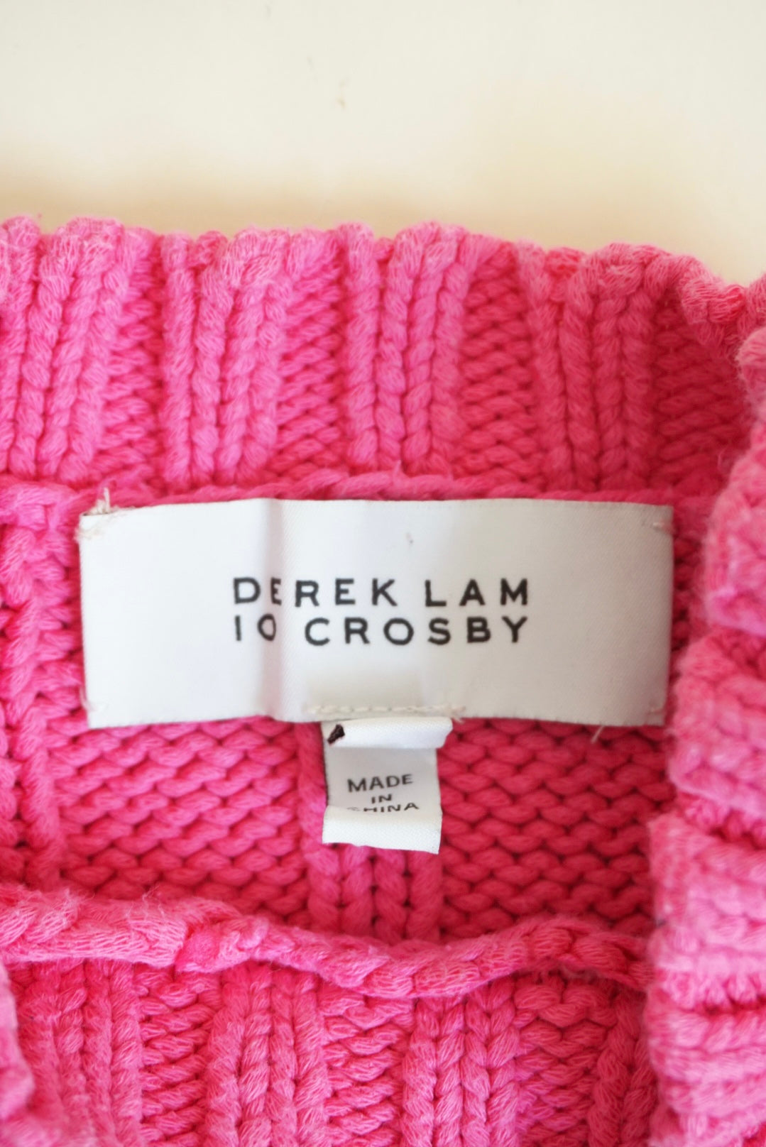 Derek Lam 10 Crosby Pink Cable Crewneck Sweater - Size XS