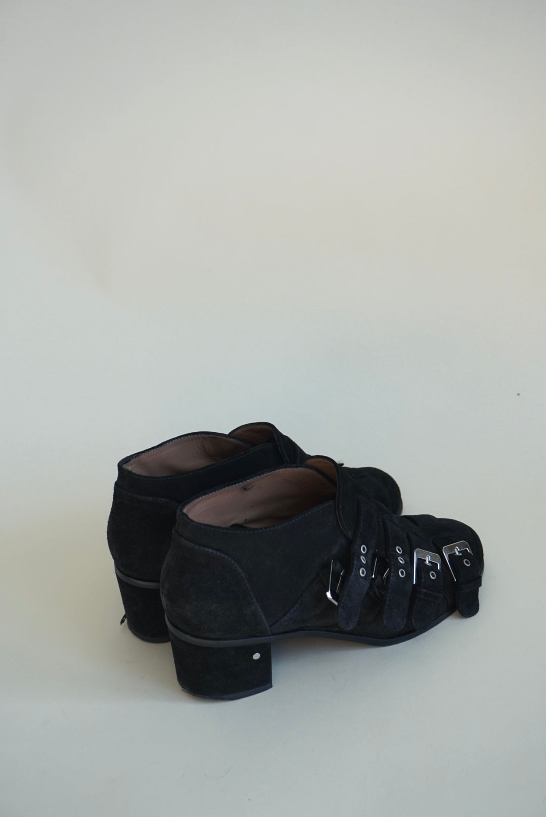 Laurence Dacade Suede Ankle Silver Buckle Round Toe Booties - Size 40
